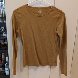 J. Crew Organic Slub Long Sleeve Cotton T-Shirt, Size XXS